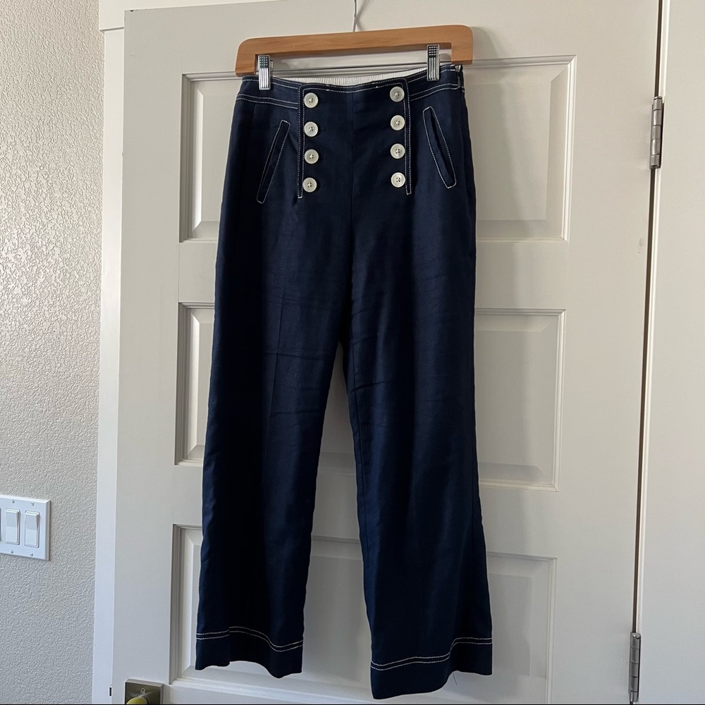 J.Crew Peyton Sailor Pant in Stretch Linen